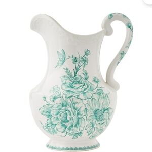 💕 2025 The Pioneer Woman Agatha Green  Floral Pitcher